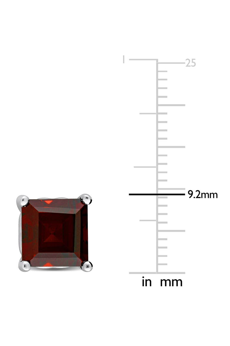 Princess Cut Garnet Stud Earrings, Alternate, color, RED