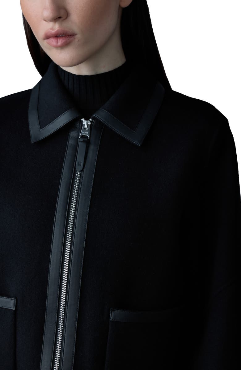 Mackage Solana Wool
Leather Jacket, Alternate, color, Black