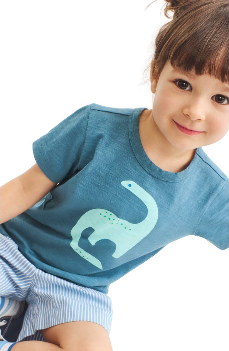 Primary Kids Dino Tee, Alternate, color, Slate Blue Dinosaur