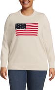 Lands' End Plus Size Drifter Crew Neck Jersey Pull Over Sweater