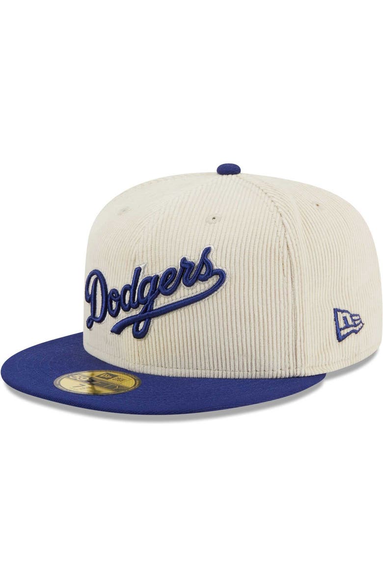 New Era Men's New Era White Los Angeles Dodgers Corduroy Classic 59FIFTY Fitted Hat, Alternate, color, White