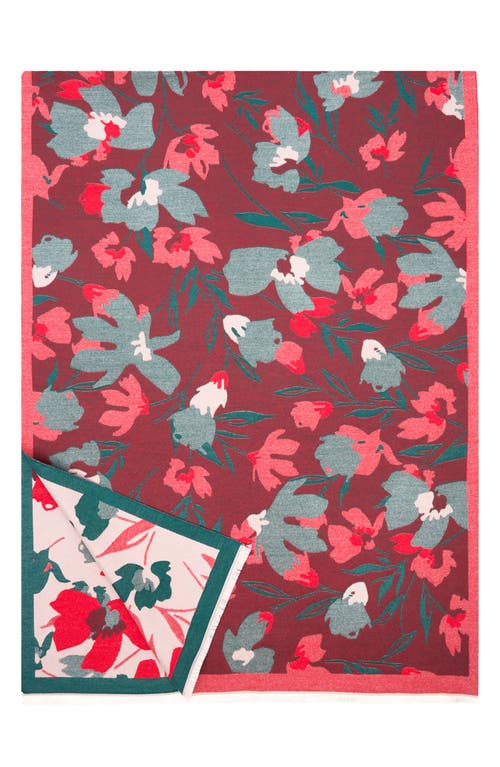Saachi Floral Reversible Scarf In Beige