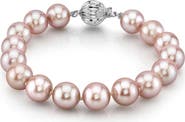 The Pearl Source 10.5-11.5mm Pink Freshwater Pearl Bracelet - Premier AAAA Quality
