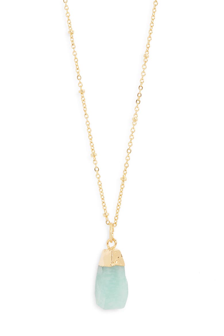 Amazonite Pendant Necklace, Main, color, GOLD