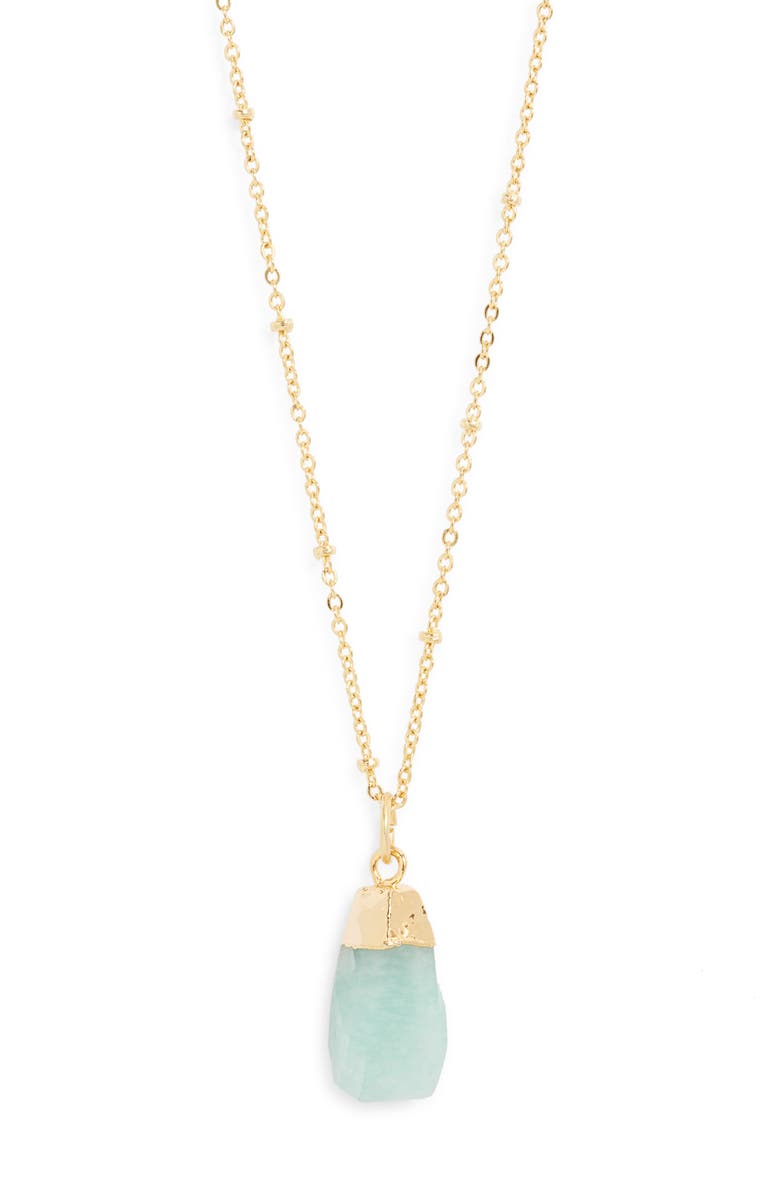 Kiara by Ki-Ele Amazonite Pendant Necklace, Main, color, Gold