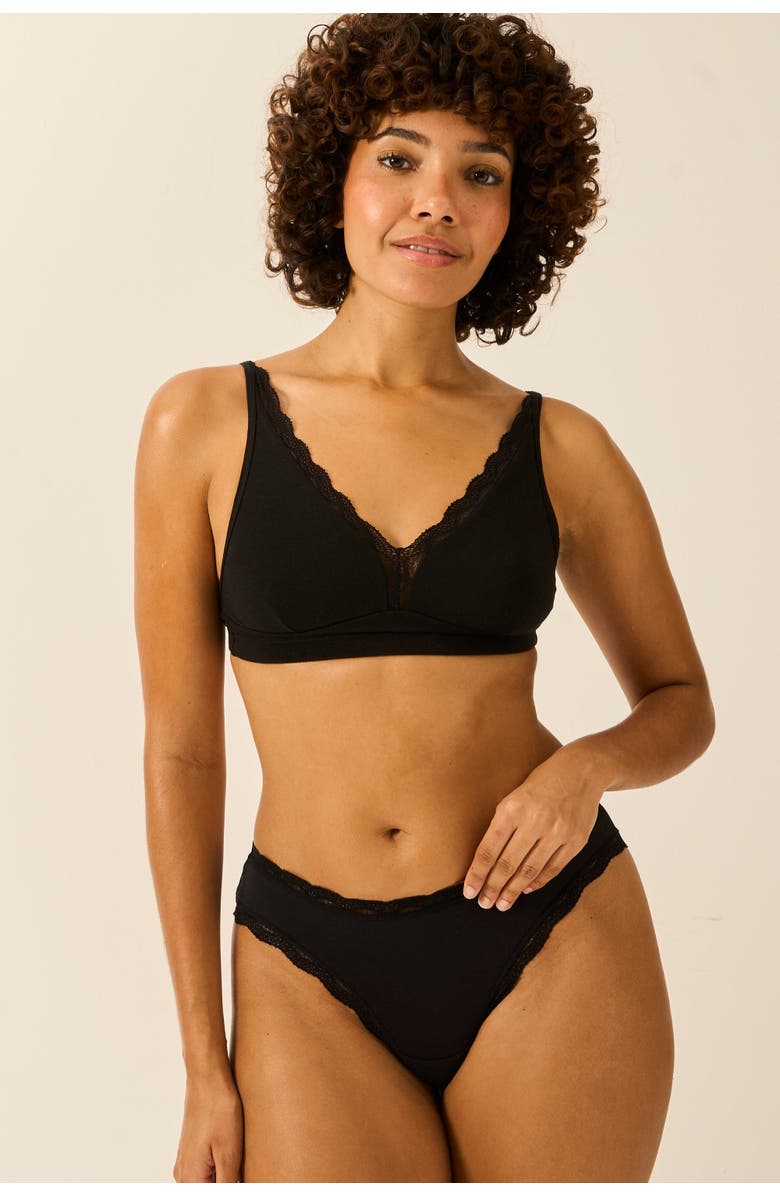 Stripe & Stare Lace Plunge Two Pack, Alternate, color, Black