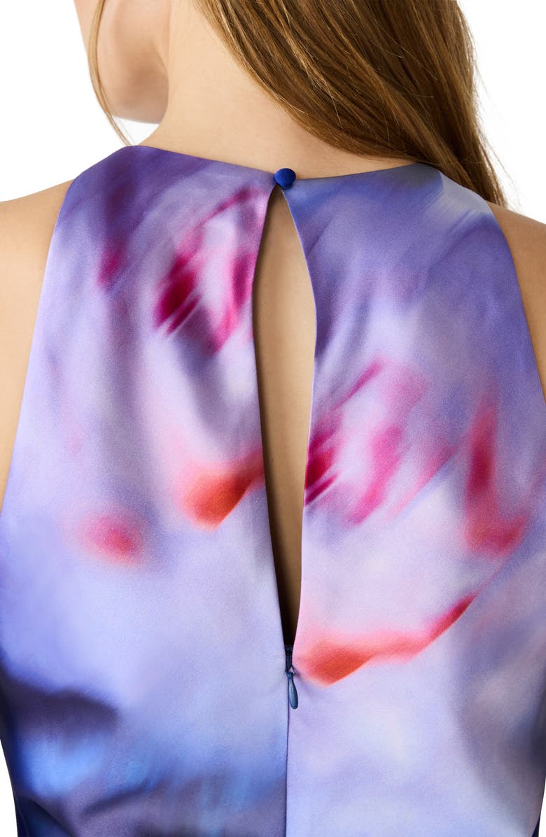 Steve Madden Jaidan Satin Scarf Maxi Dress, Alternate, color, Navy Marl Combo