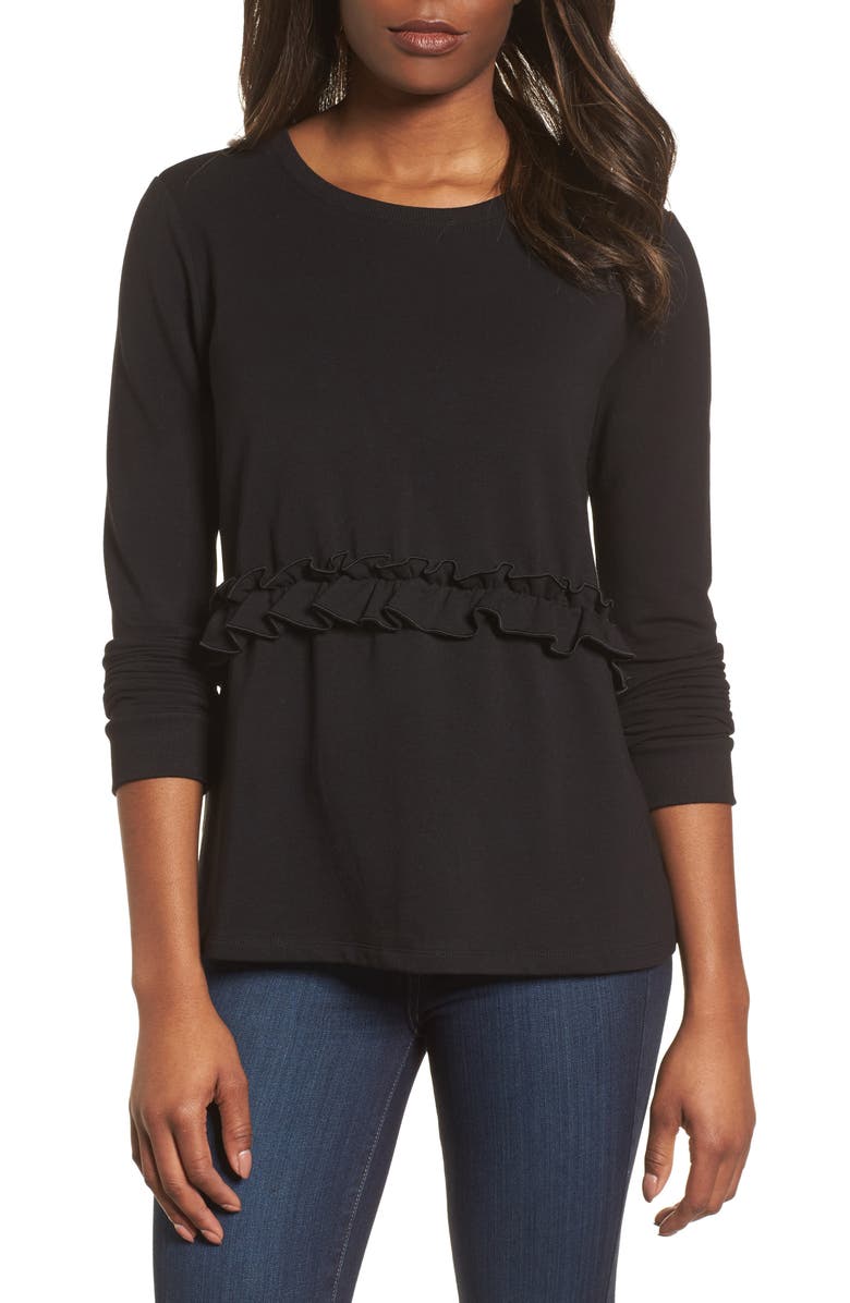 Halogen<sup>®</sup> Ruffle Sweatshirt, Main, color, 