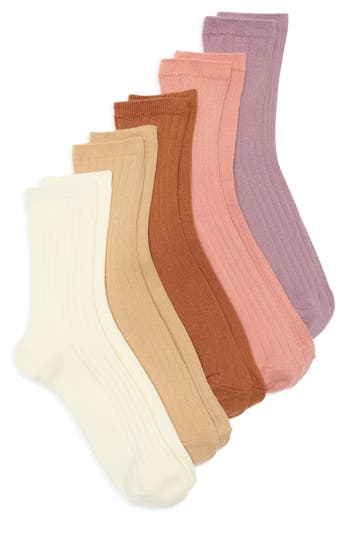 Nordstrom Rack 5-pack Dressy Rib Quarter Socks In Multi