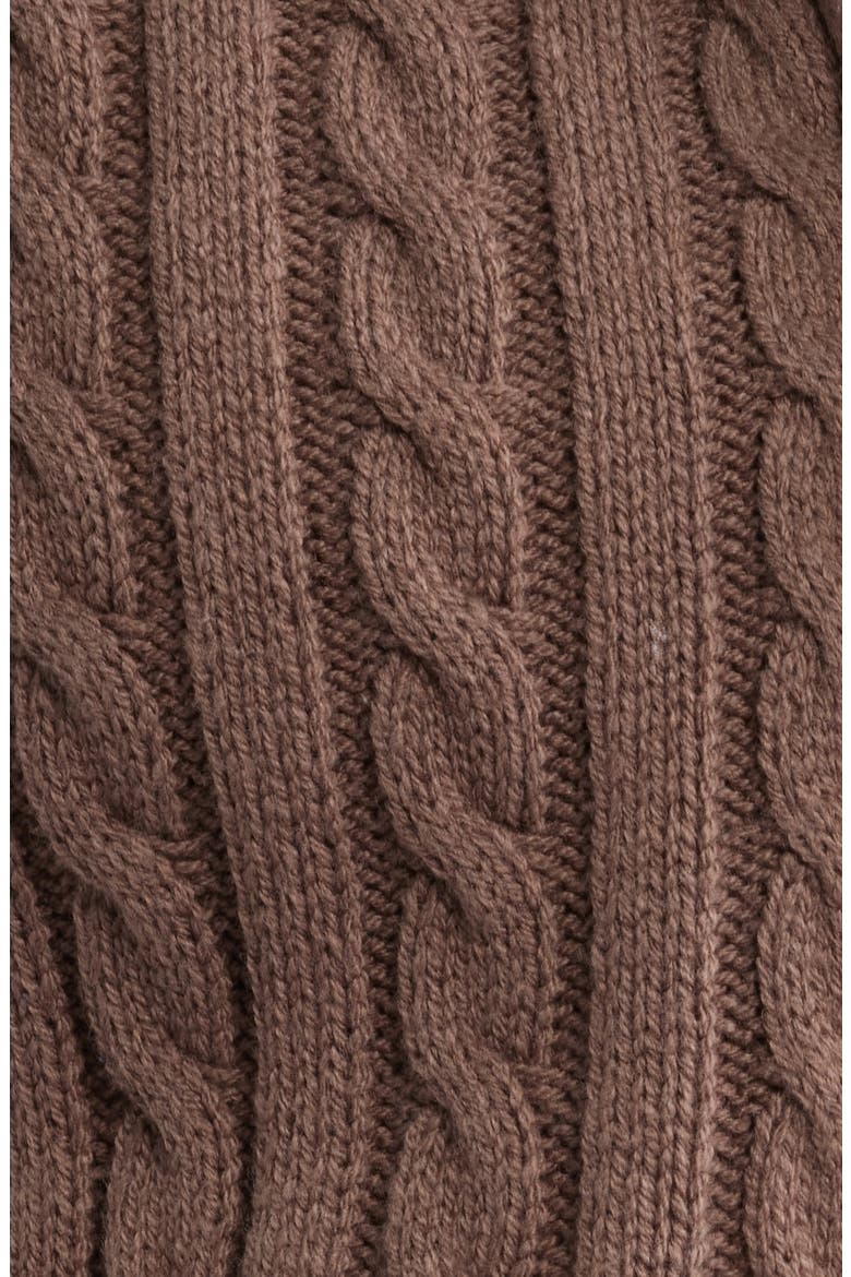 Cable Stitch Hooded Cardigan, Alternate, color, BROWN QUARTZ