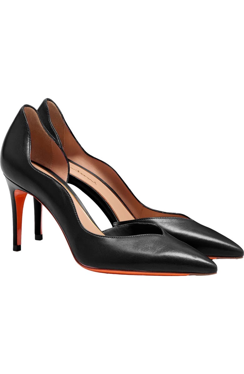 Santoni Women's leather high-heel pump, Alternate, color, Black