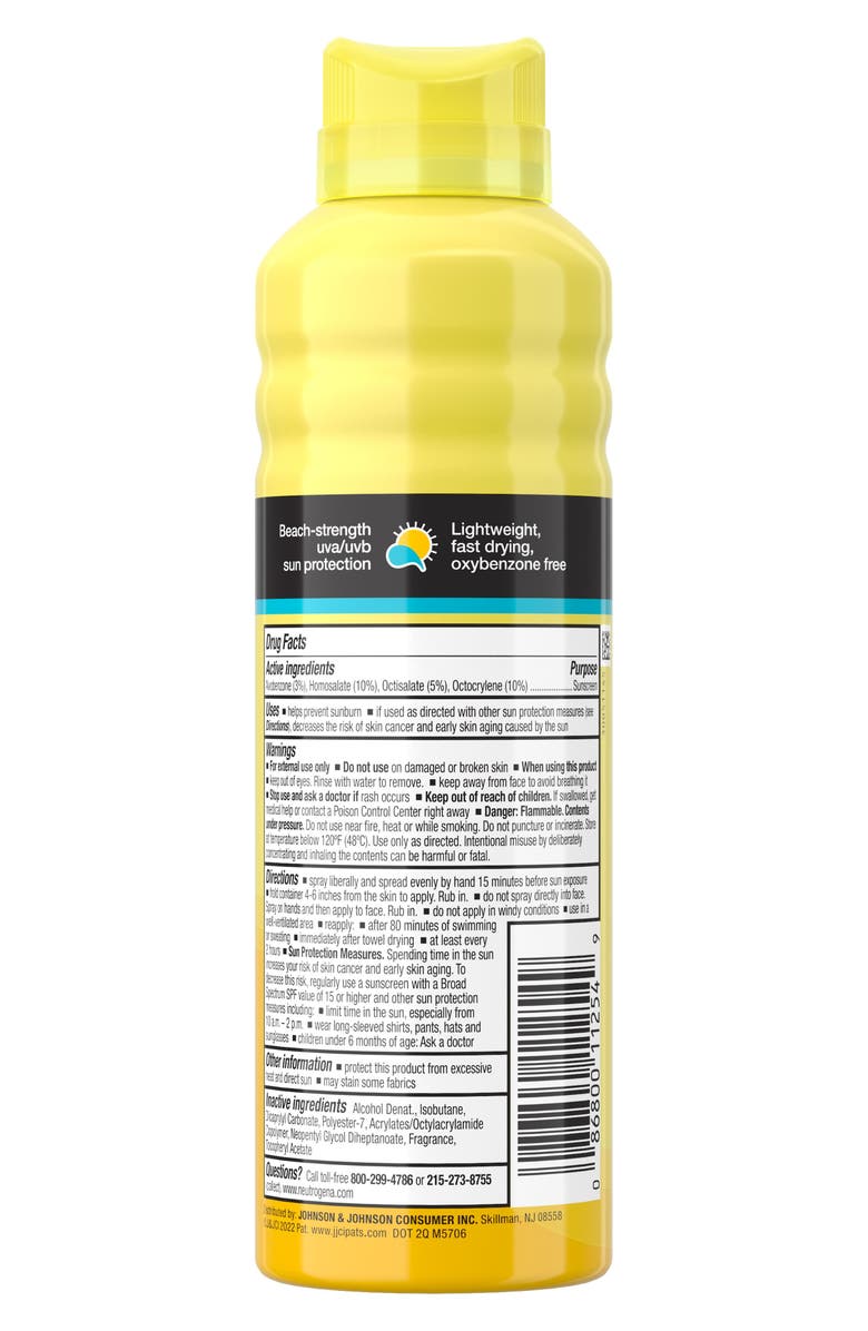 NEUTROGENA Beach Defense Water + Sun Protection Sunscreen Spray Broad Spectrum SPF 50, Alternate, color, 