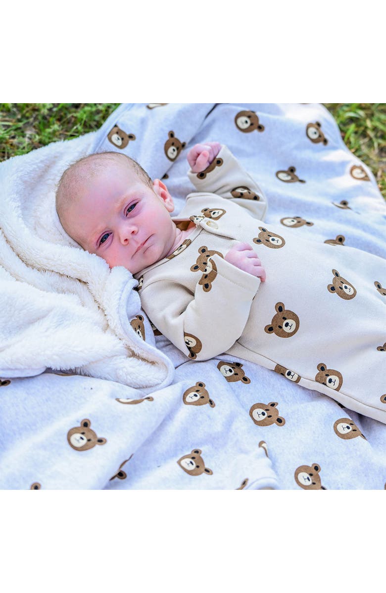 Oh baby! Brand Teddy Romper- Infant, Alternate, color, Biscotti