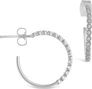 Sterling Forever 14K Yellow Gold Plated Sterling Silver Cubic Zirconia Hoop Earrings
