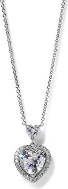 Nadri Le Bisou Halo Heart Pendant Necklace