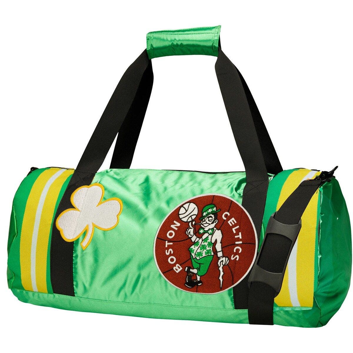 Mitchell & Ness Boston Celtics Satin Duffel Bag, Main, color, 