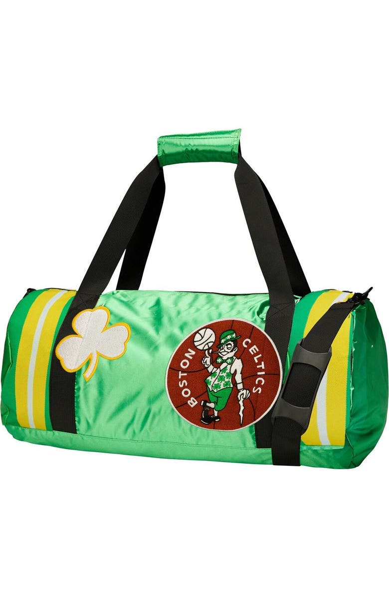 Mitchell & Ness Boston Celtics Satin Duffel Bag, Main, color,
