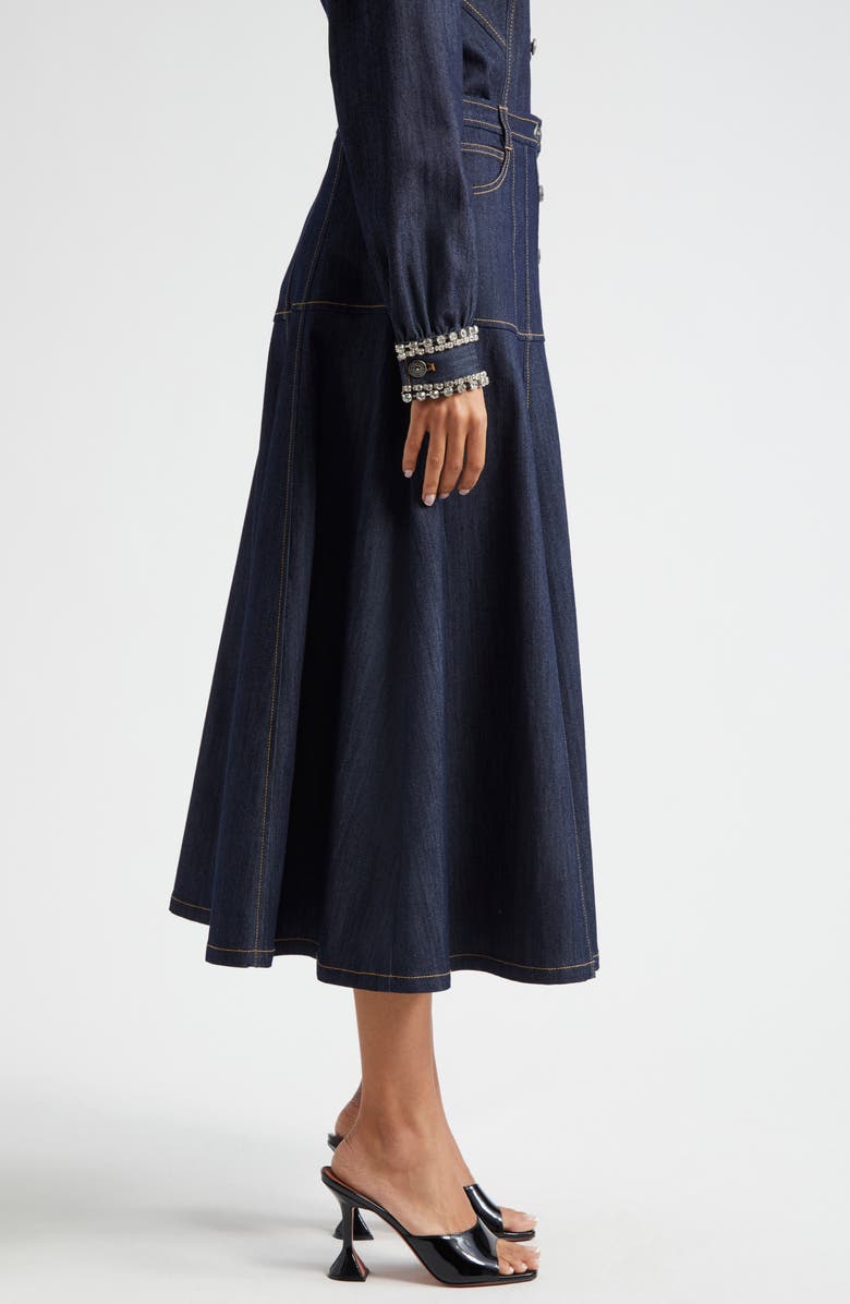 Cinq à Sept Veena A-Line Denim Skirt, Alternate, color, 