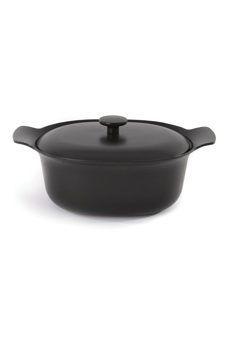 Black Ron Cast Iron 5.5 Quart Covered Casserole, Main, color, MULTI