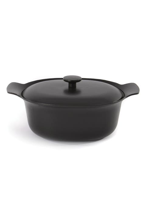 Black Ron Cast Iron 5.5 Quart Covered Casserole