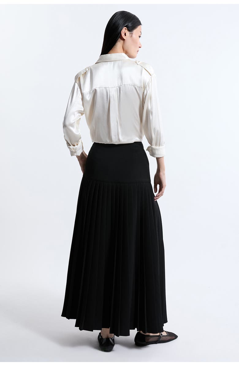 Karen Millen Buckle Detailed Maxi Skirt, Alternate, color, Black