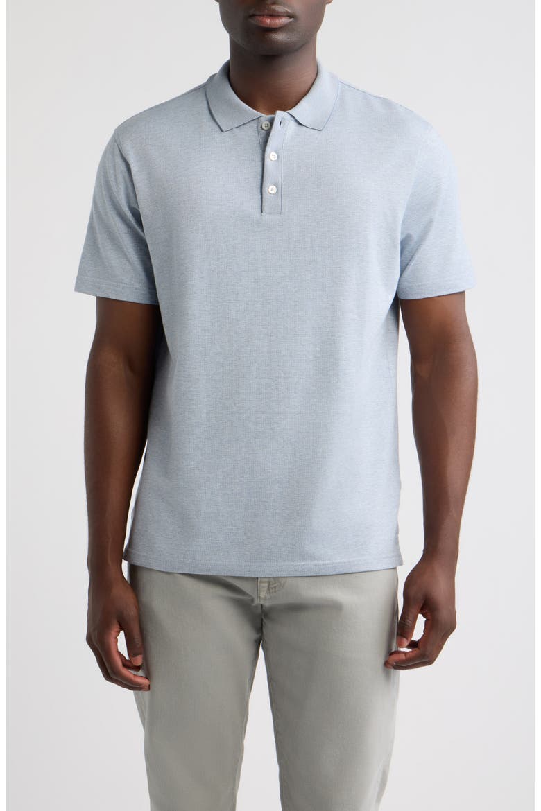 Barnes Crown Crafted Knit Polo, Main, color, BLUE FROST
