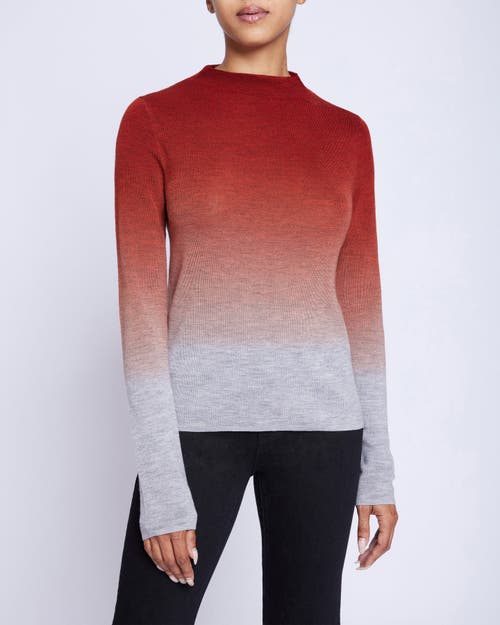 Santorelli Coletta Funnel-neck Ombre Merino Wool Sweater In Sedona Orange