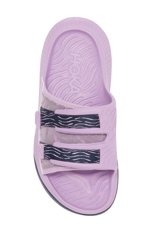 Hoka Gender Inclusive Ora Luxe Slide Sandal In Violet Bloom/outerspace