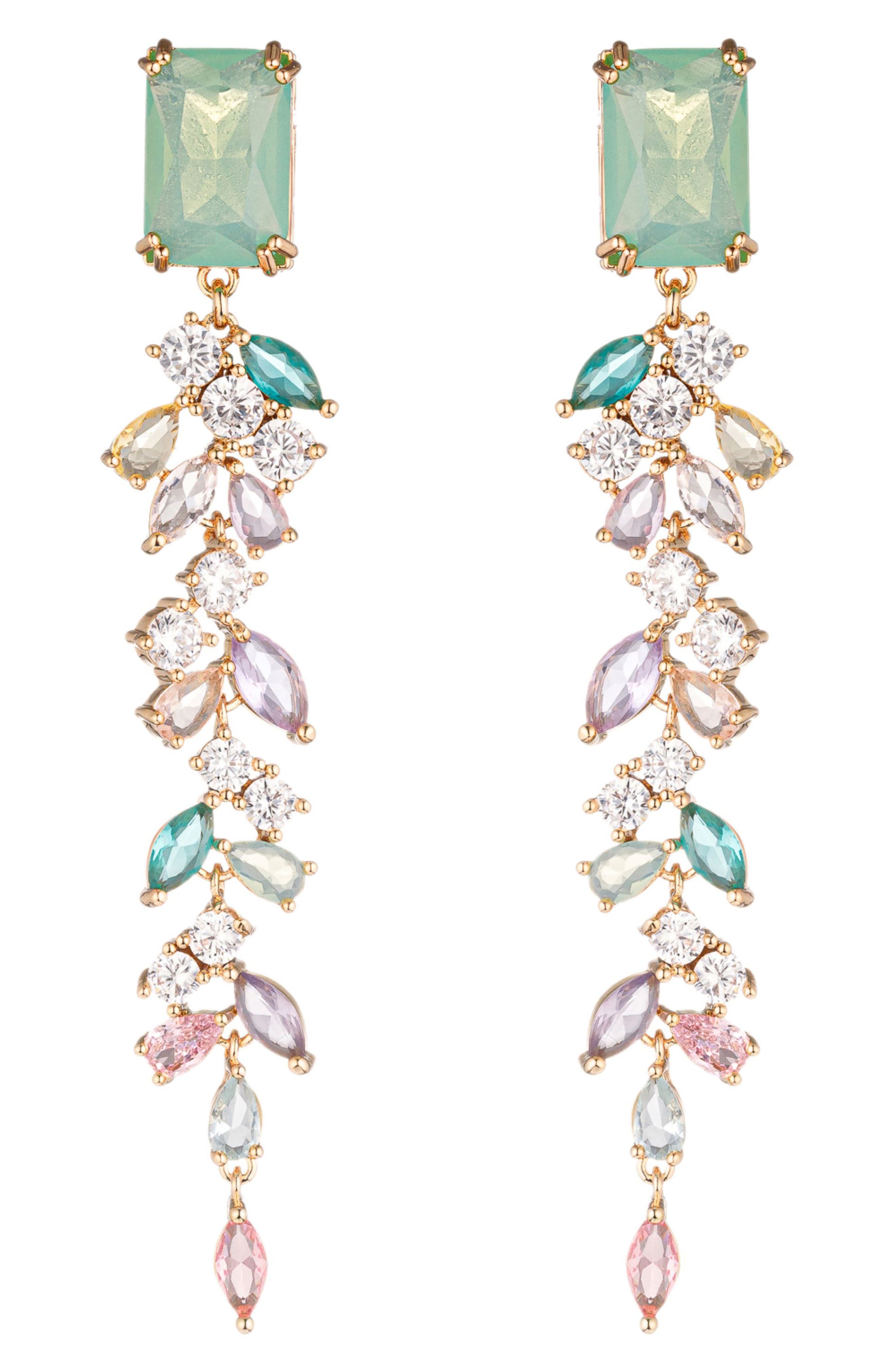 EYE CANDY LOS ANGELES Lina CZ Linear Drop Earrings