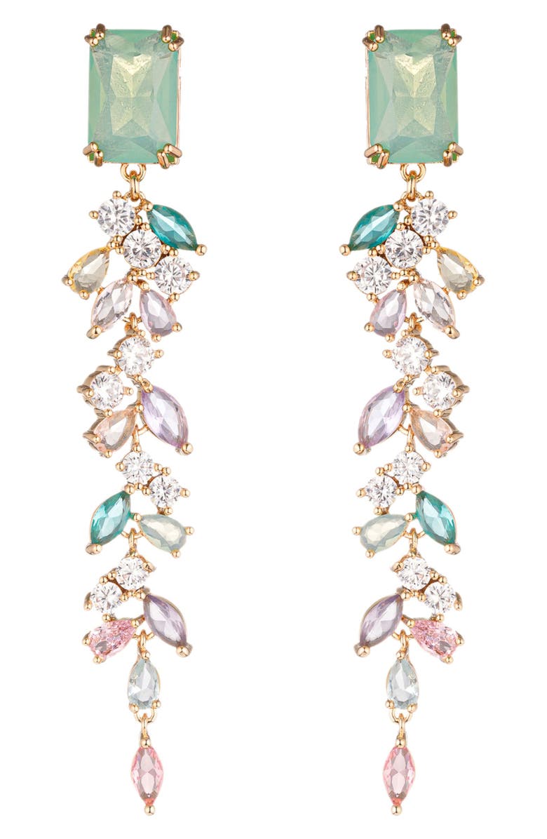 EYE CANDY LOS ANGELES Lina CZ Linear Drop Earrings, Main, color, Gold