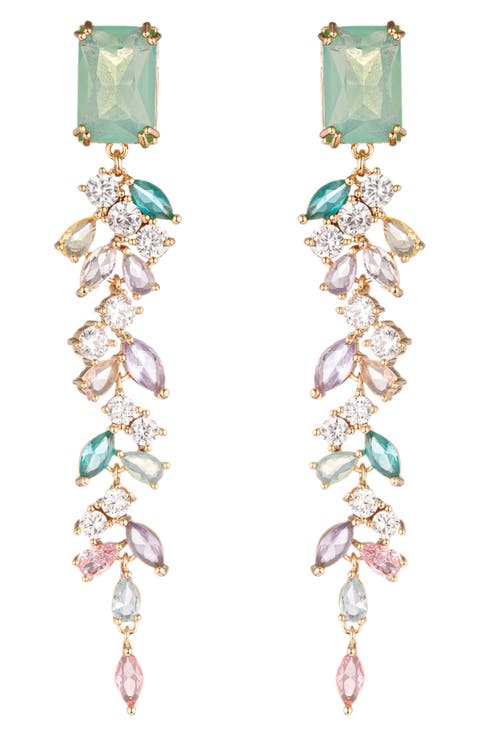 Lina CZ Linear Drop Earrings