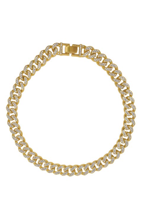 Pavé CZ Curb Chain Necklace