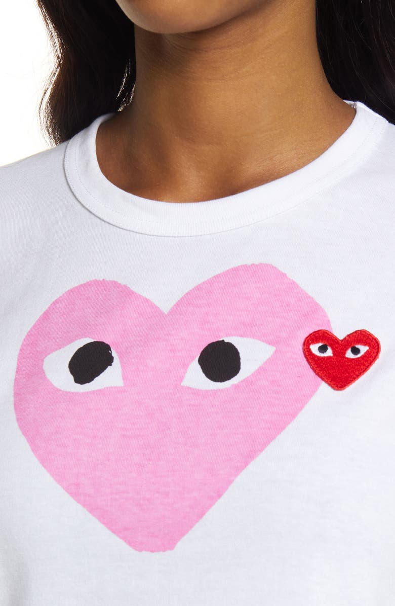 Comme des Garçons PLAY Heart Graphic Tee, Alternate, color, 