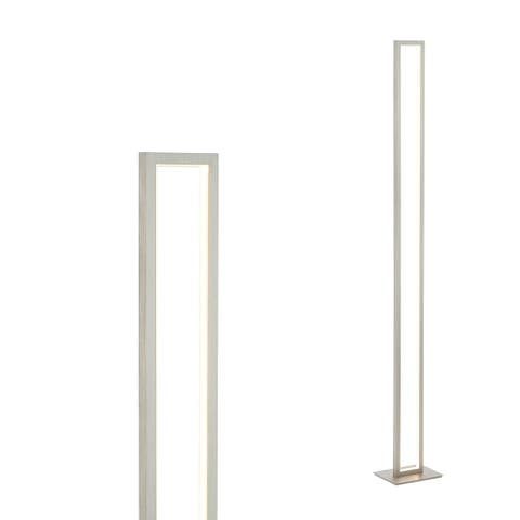 Johan 59.5" Modern Minimalist Aluminum Integrated Tower LED Floor Lamp, Nickel