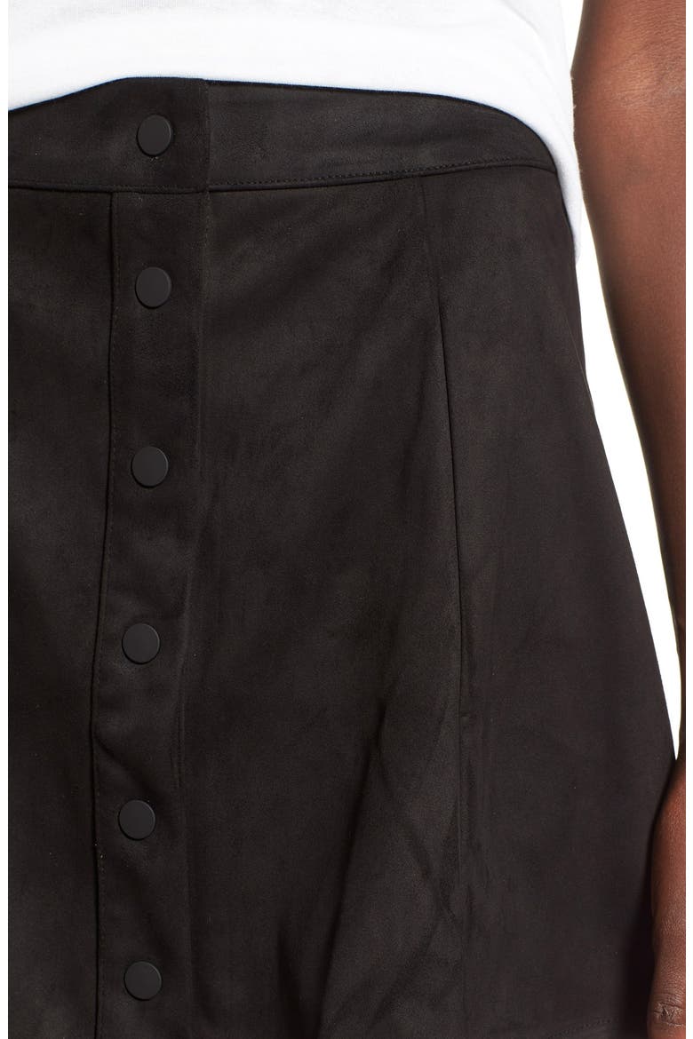 Faux Suede Skirt, Alternate, color, BLACK