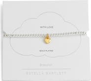 Estella Bartlett Puffed Heart Sienna Beaded Stretch Bracelet