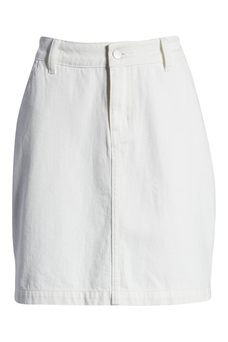Gibson x Hi Sugarplum! Positano Denim Skirt, Alternate, color, WHITE