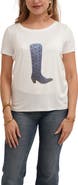 CYRUS Denim Studded Boot Graphic T-Shirt