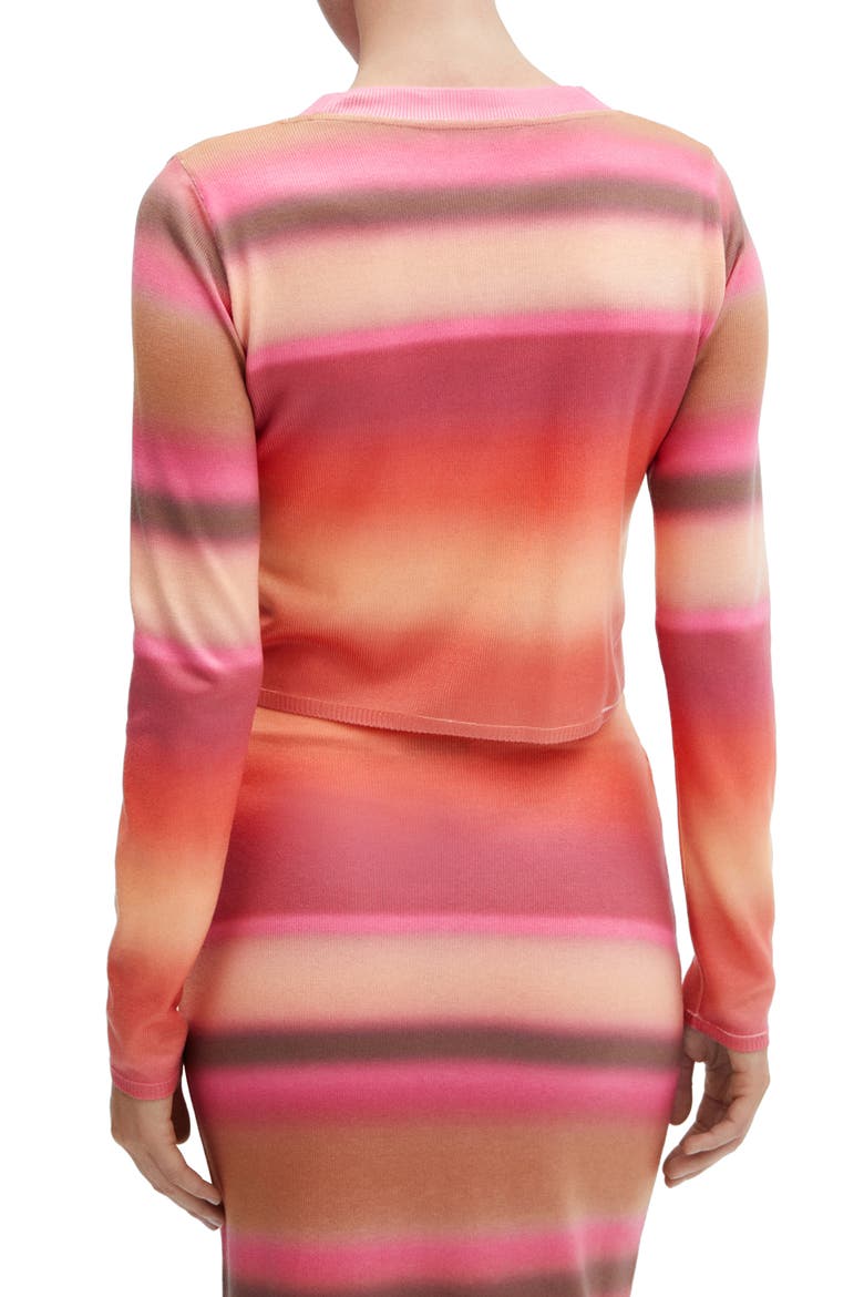 Gradient Stripe Knit Top, Alternate, color, ORANGE