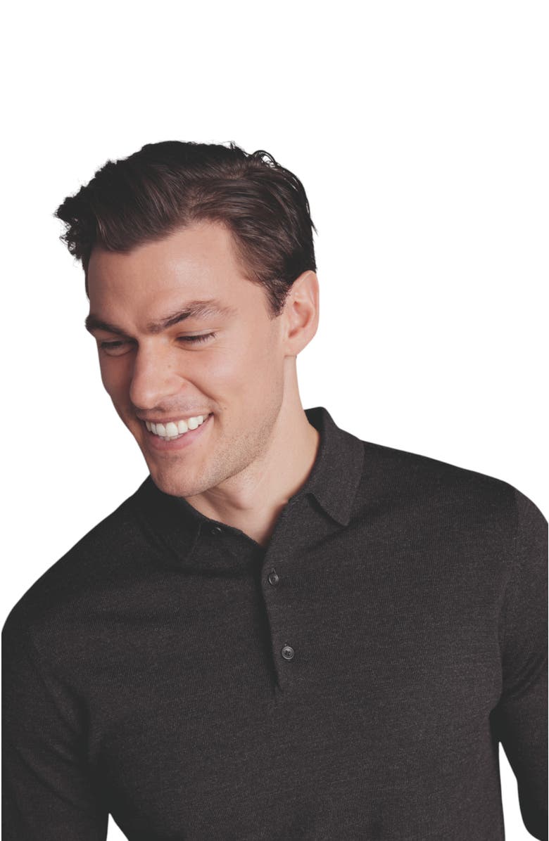 Charles Tyrwhitt Merino Polo Long Sleeve Sweater, Alternate, color,