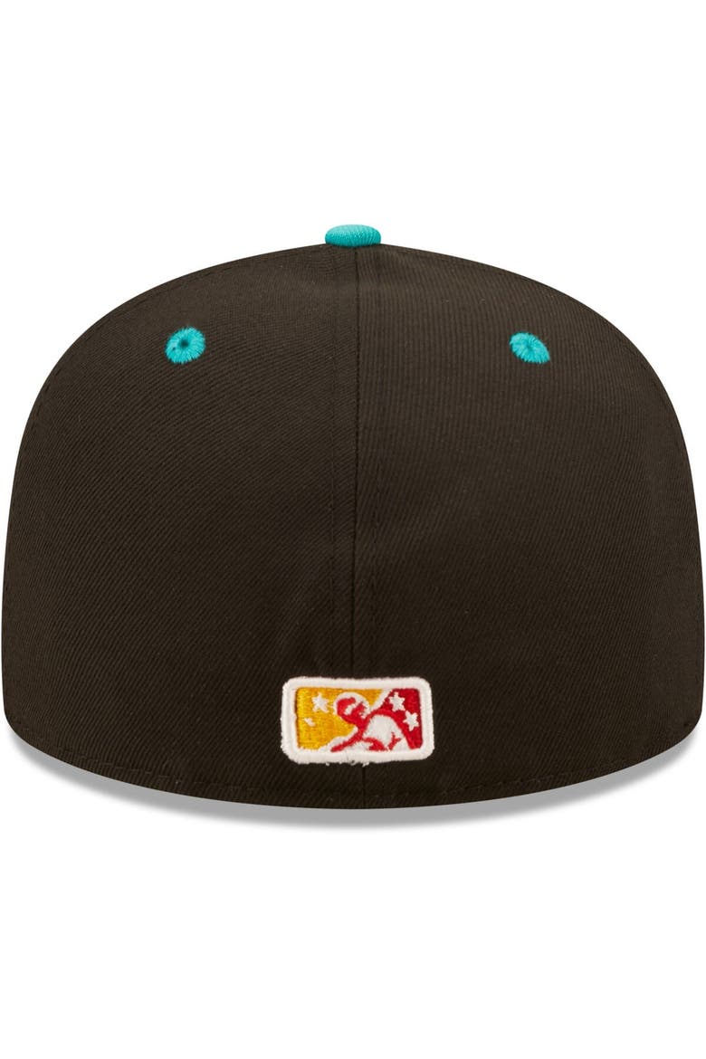 Men's New Era Black/Turquoise Veleros de Columbus Copa De La Diversion 59FIFTY Fitted Hat, Alternate, color, Black