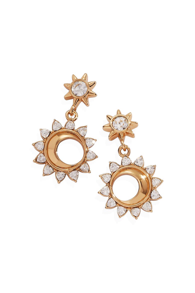Crystal Celestial Drop Earrings, Main, color, Gold