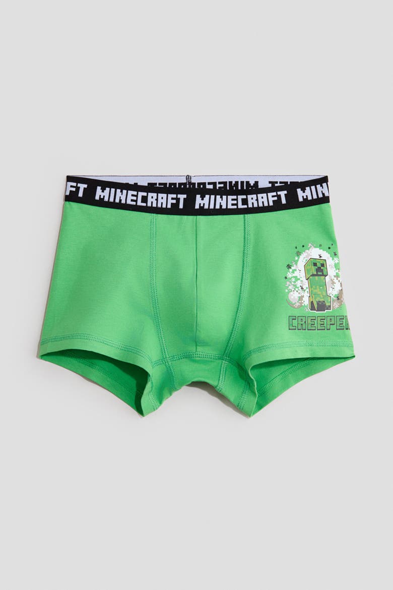 5-pack Cotton Boxer Briefs, Alternate, color, Green/Minecraft