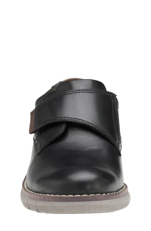 Johnston & Murphy Kids' Holden Plain Toe Monk Strap Shoe In Black Full Grain