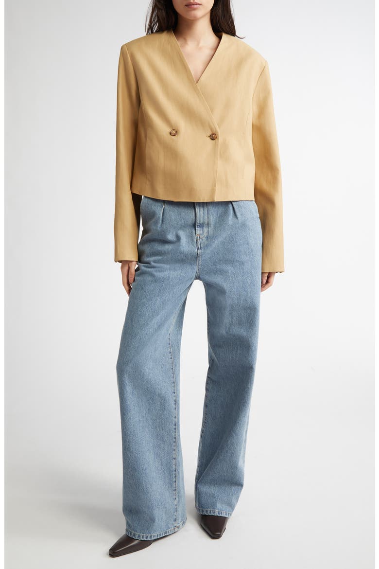Malli Double Breasted Crop Jacket, Alternate, color, DUNE
