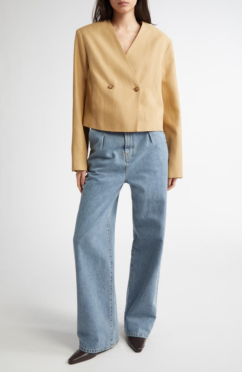 LOULOU DE SAISON Malli Double Breasted Crop Jacket, Alternate, color, 