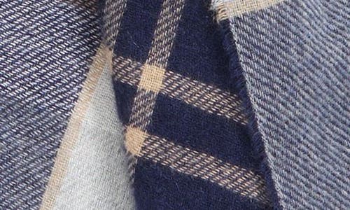 Johnstons Of Elgin Tartan Cashmere Scarf In Blue