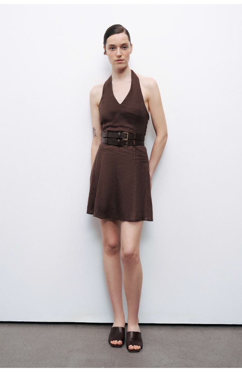 Nocturne Double Belt Detailed Mini Dress, Alternate, color,