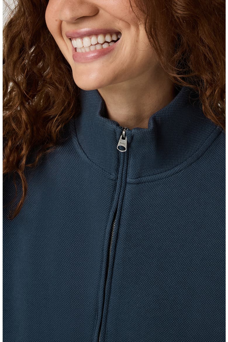 Piqué Half Zip Fleece Pullover, Alternate, color, OCEAN BLUE