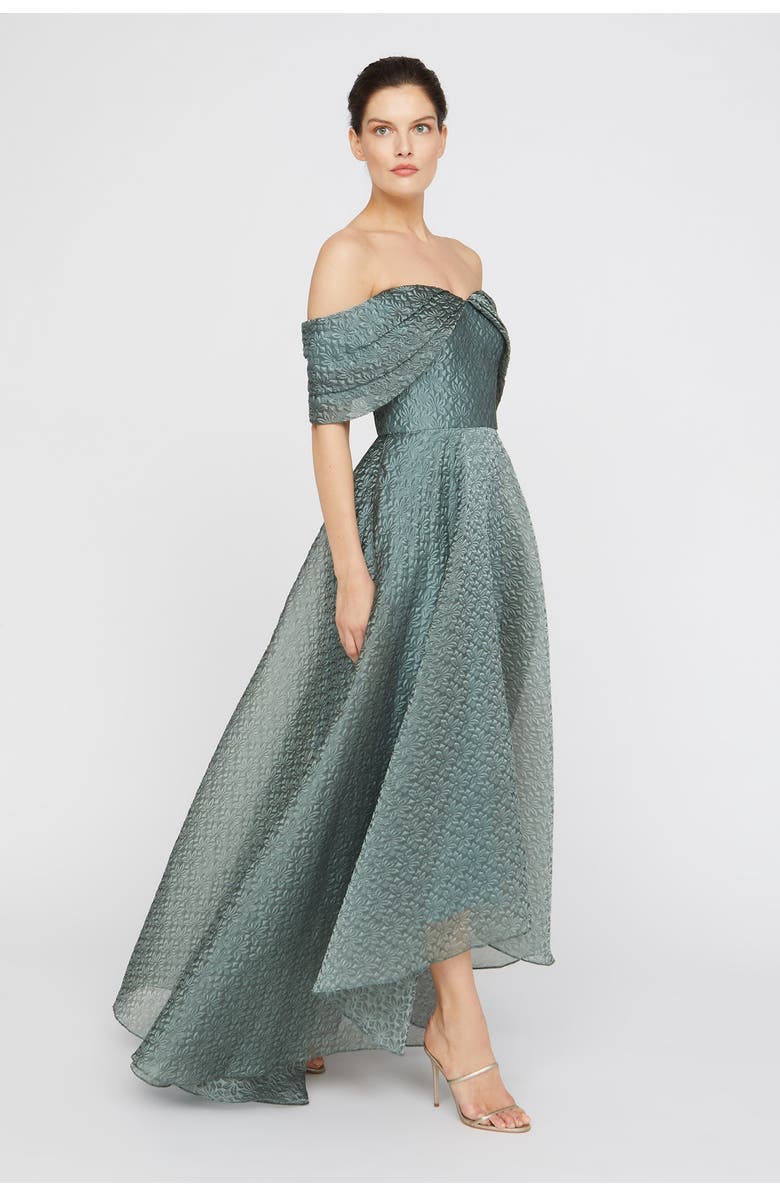 Theia Elysia High Low Gown, Alternate, color, Silverpool